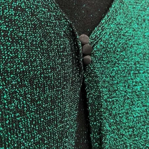 FREE PEOPLE Emmaline Metallic Cardigan Sweater in Alpine Combo - Picture 5 of 13